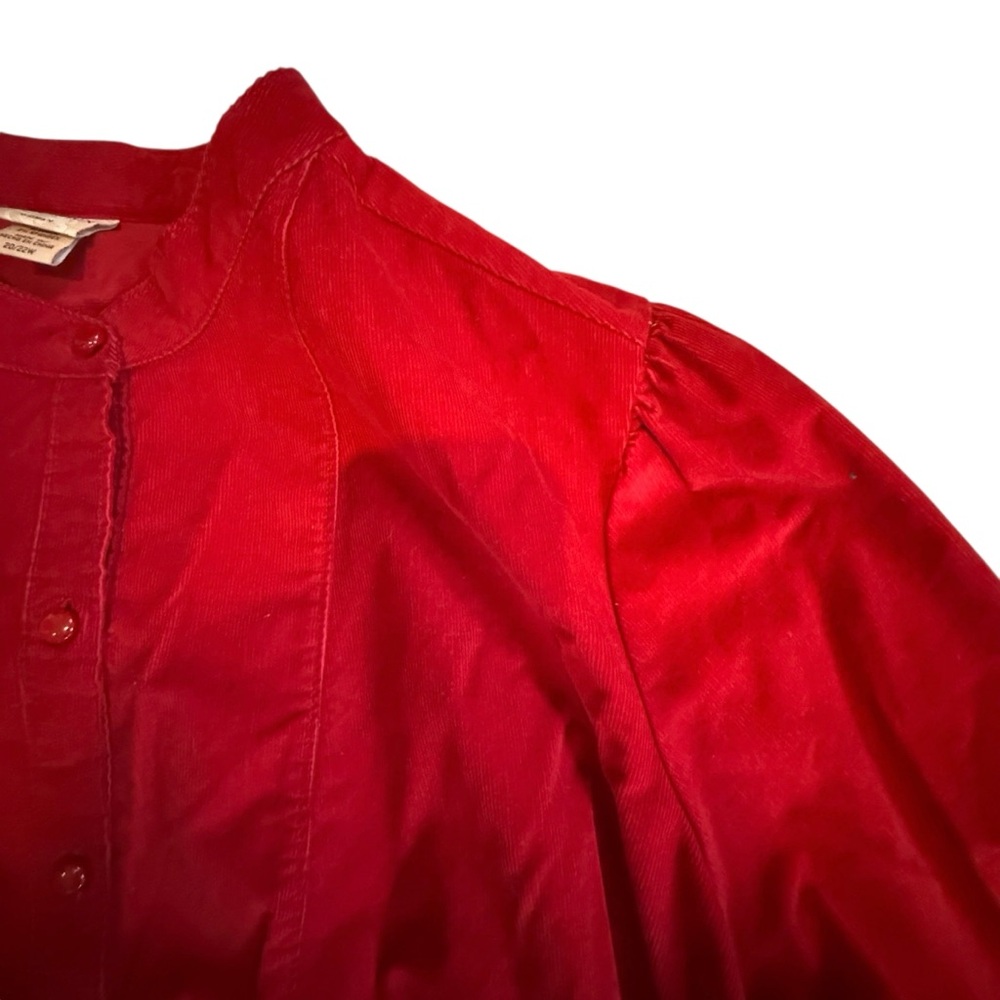 Covington Holiday Red‎ Needlecord Corduroy Button Up Shirt Size 20/22W - Picture 7 of 9